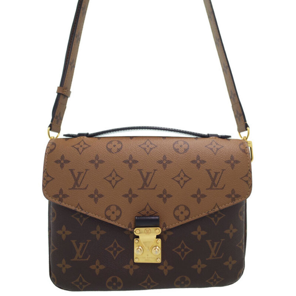 Louis Vuitton Monogram Leather Brown Reverse Pochette Metis Bag